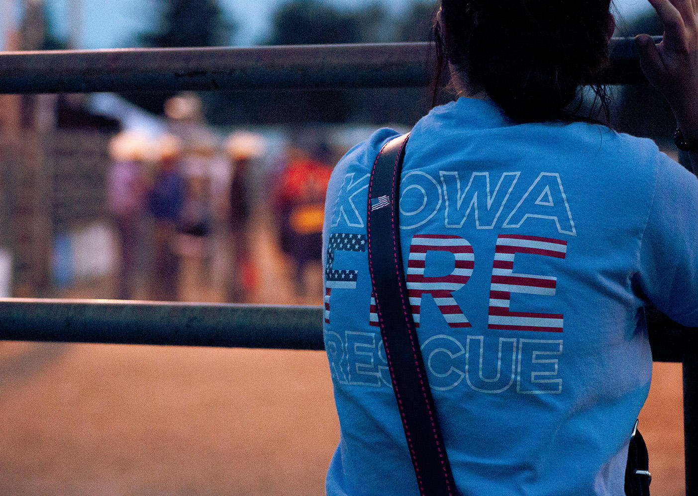 Firefighter on standby at a rodeo